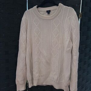 J Crew Beige Crew Neck Sweater Size L